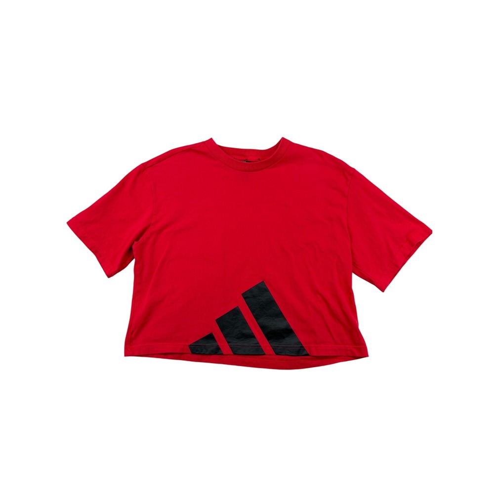 Adidas Red Boxy Boyfriend cropped Tee Size XL street vibe, workout, athleisure